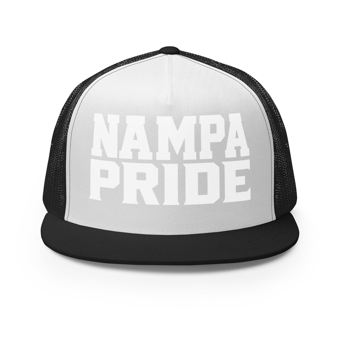 Performance | 5 Panel Trucker Cap | Nampa Pride | Letter Mark Logo