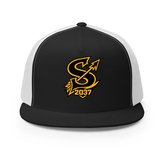 Performance | 5 Panel Trucker Cap | 2037 Sachem Arrows | Emblem Logo