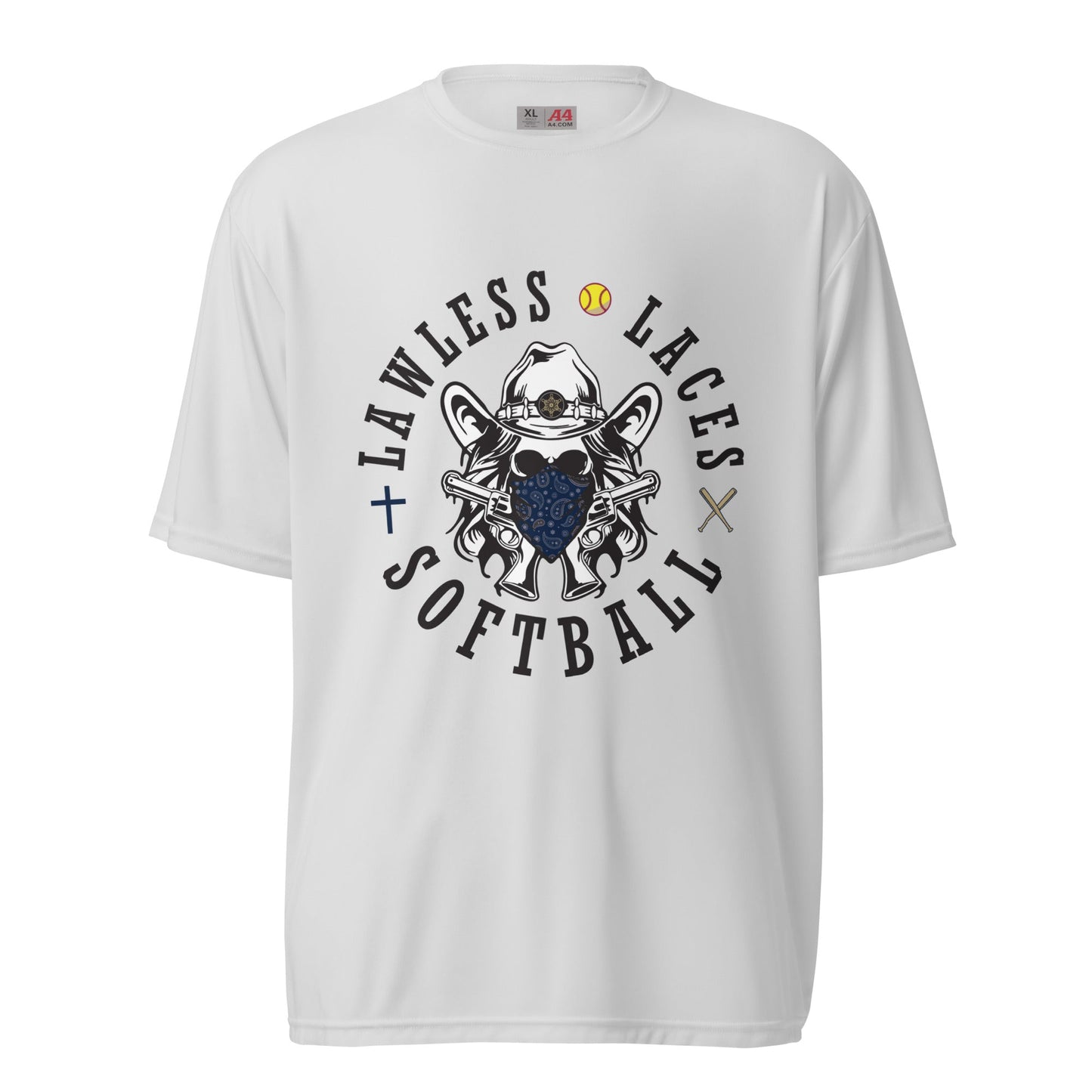 Active | Moisture Wicking Shirt | Lawless Laces Softball | Bandana Mascot Logo