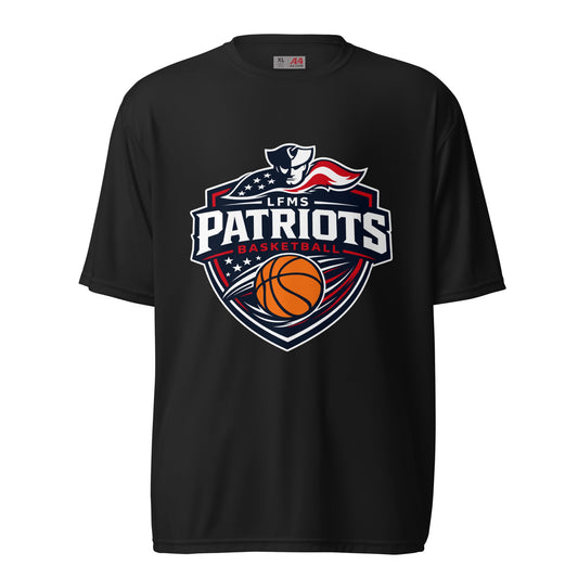 Active | Moisture Wicking Shirt | LFMS Athletics | Patriots Basketball Logo