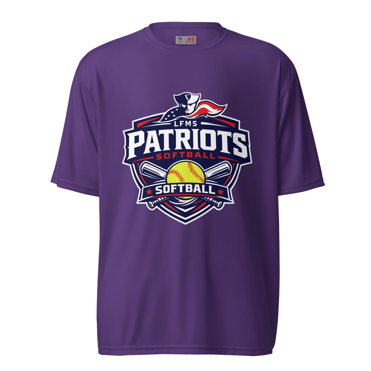 Active | Moisture Wicking Shirt | LFMS Athletics | Patriots Softball Logo