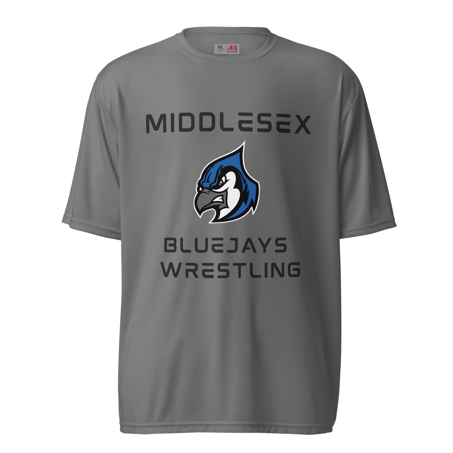 Active | Moisture Wicking Shirt | Middlesex Bluejays Wrestling | Bluejays Logo