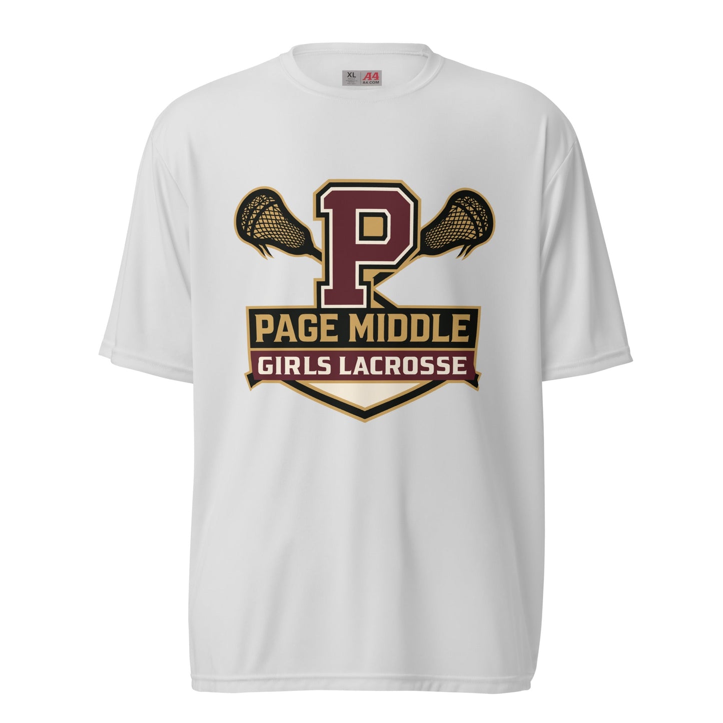 Active | Moisture Wicking Shirt | Page Middle Girls Lacrosse | Block P Logo