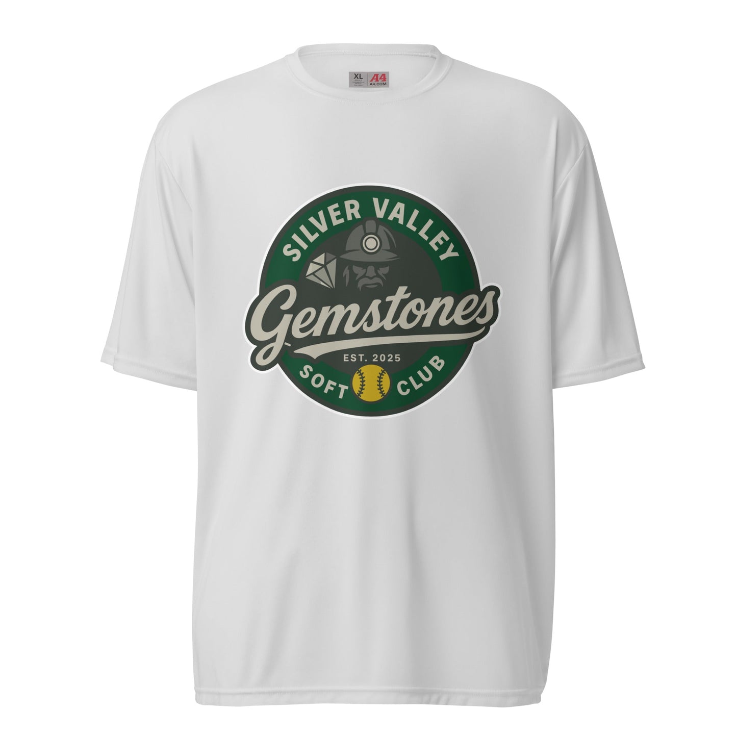 Active | Moisture Wicking Shirt | Silver Valley Gemstones | Badge Logo