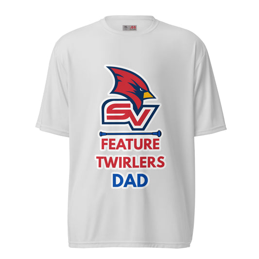 Active | Moisture Wicking Shirt | SVSU Feature twirlers | Dad Logo
