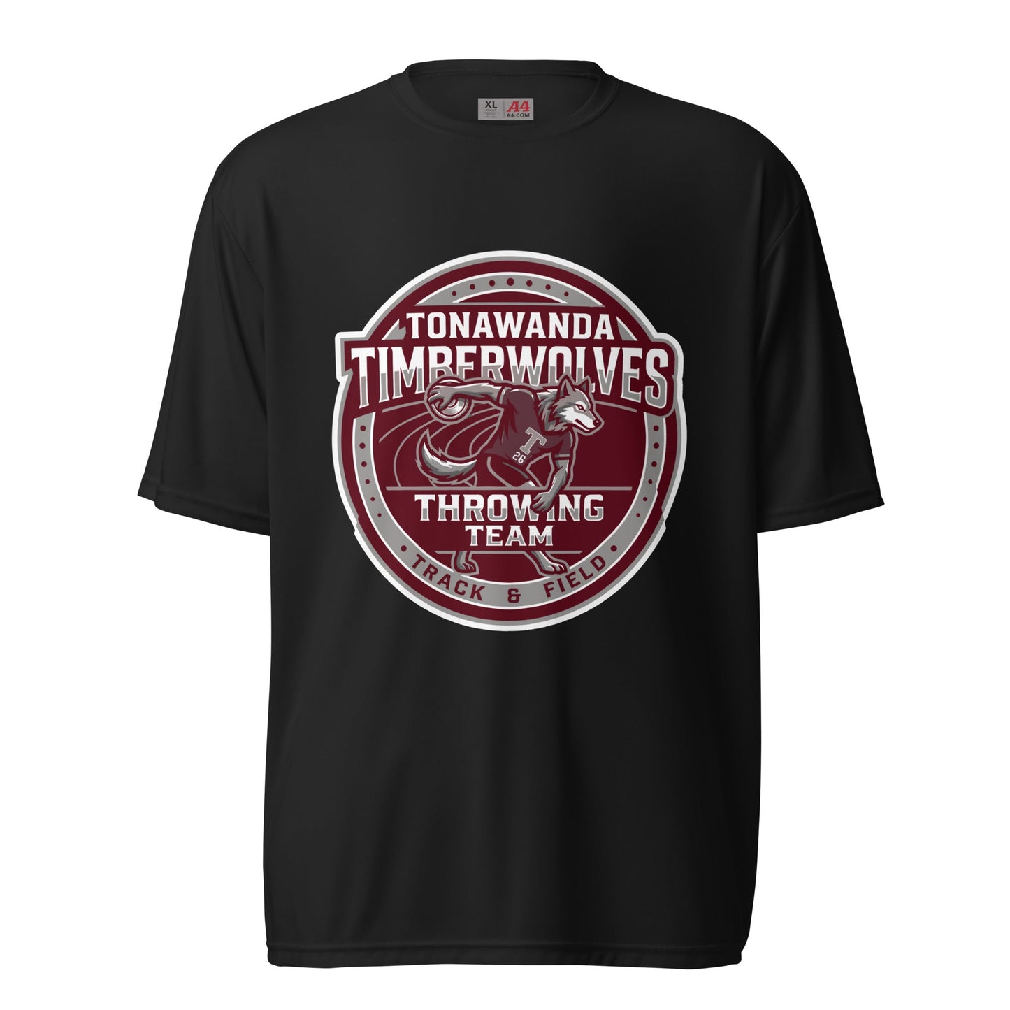 Active | Moisture Wicking Shirt | Tonawanda High School Track and Field | Throwing Team Logo