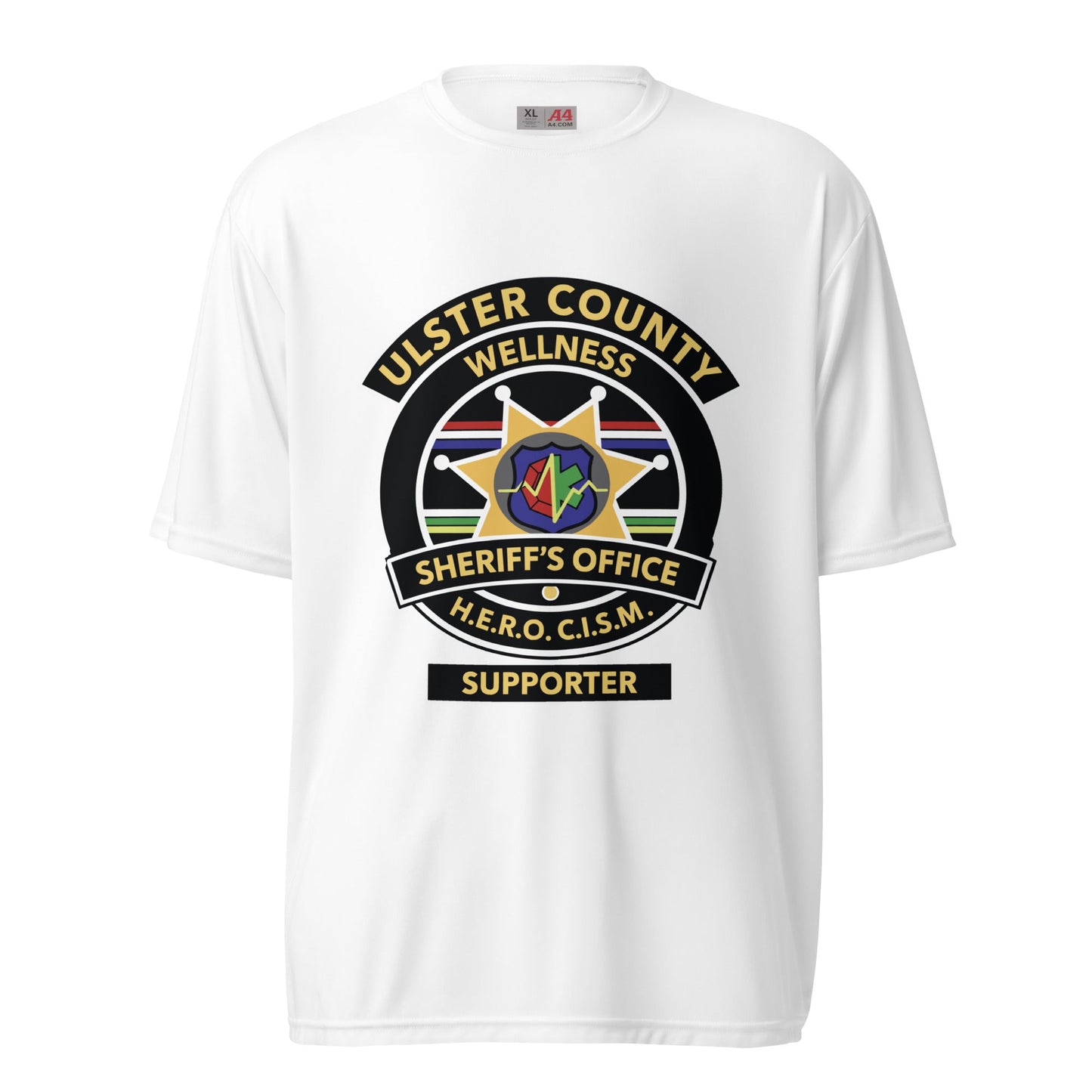 Active | Moisture Wicking Shirt | Ulster County Sheriff's Office Wellness Division | Badge Logo
