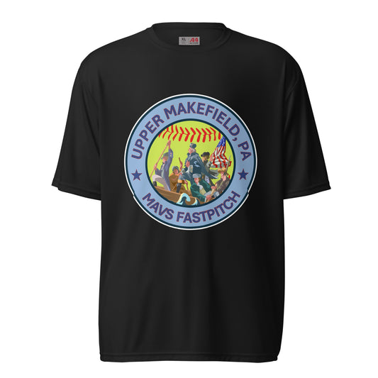 Active | Moisture Wicking Shirt | Upper Makefield Mavs Fastpitch | Crossing Badge Logo