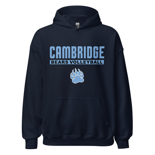 Classic | Hoodie | Cambridge Volleyball | Script Paw Logo