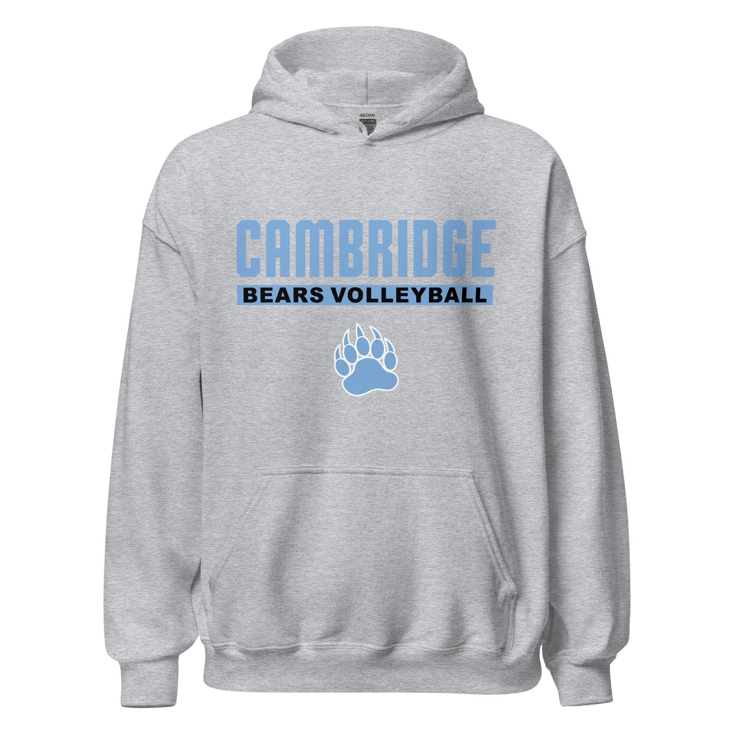 Classic | Hoodie | Cambridge Volleyball | Script Paw Logo