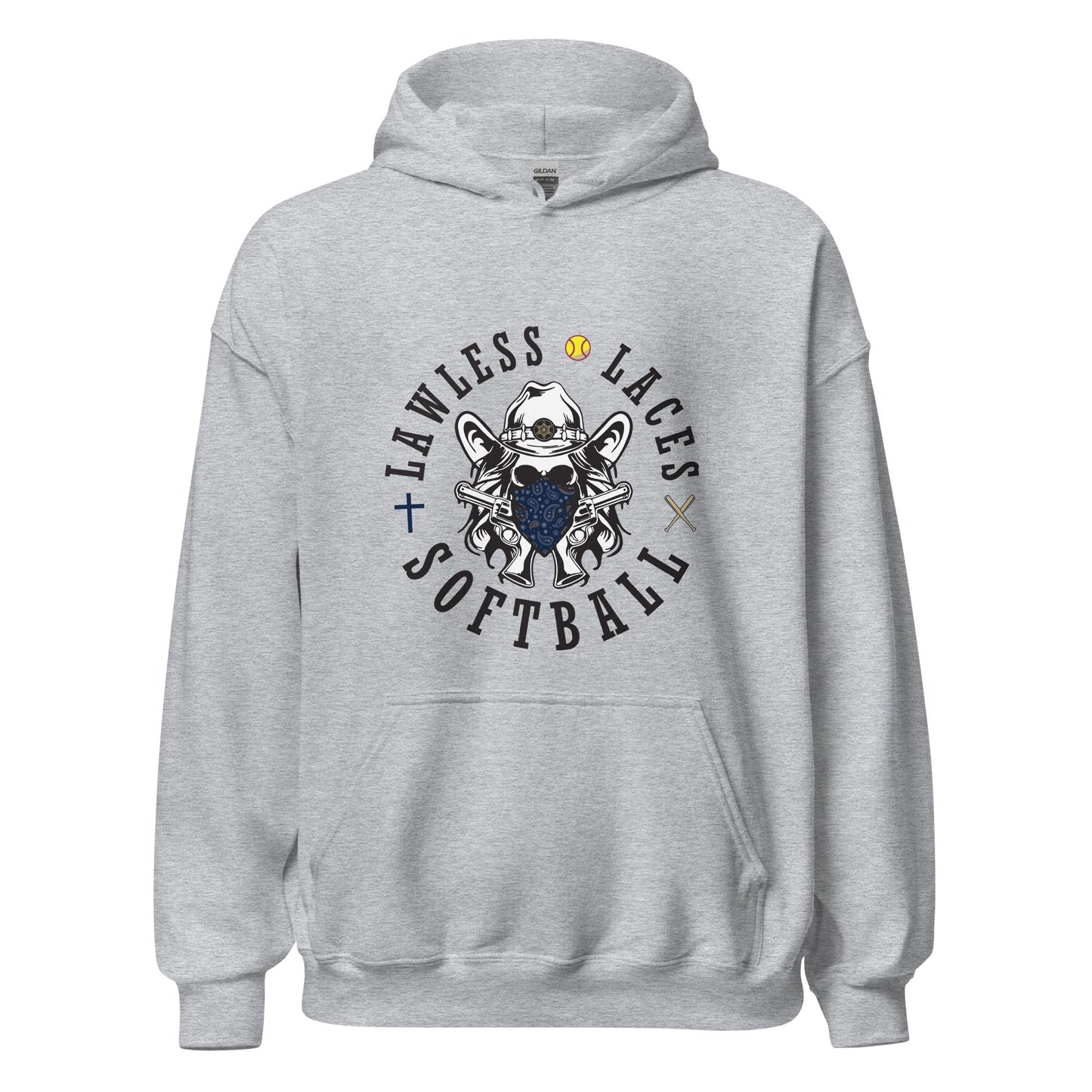 Classic | Hoodie | Lawless Laces Softball | Bandana Mascot Logo