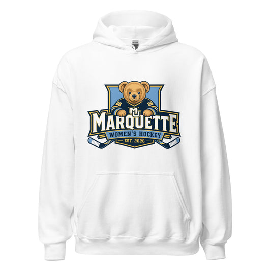 Classic | Hoodie | Marquette University Women's Hockey | Bear Athletics Logo
