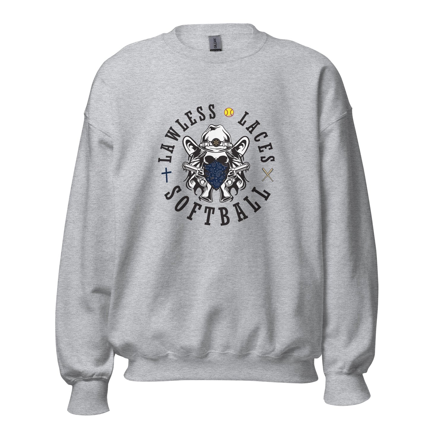 Classic | Sweatshirt | Lawless Laces Softball | Bandana Mascot Logo