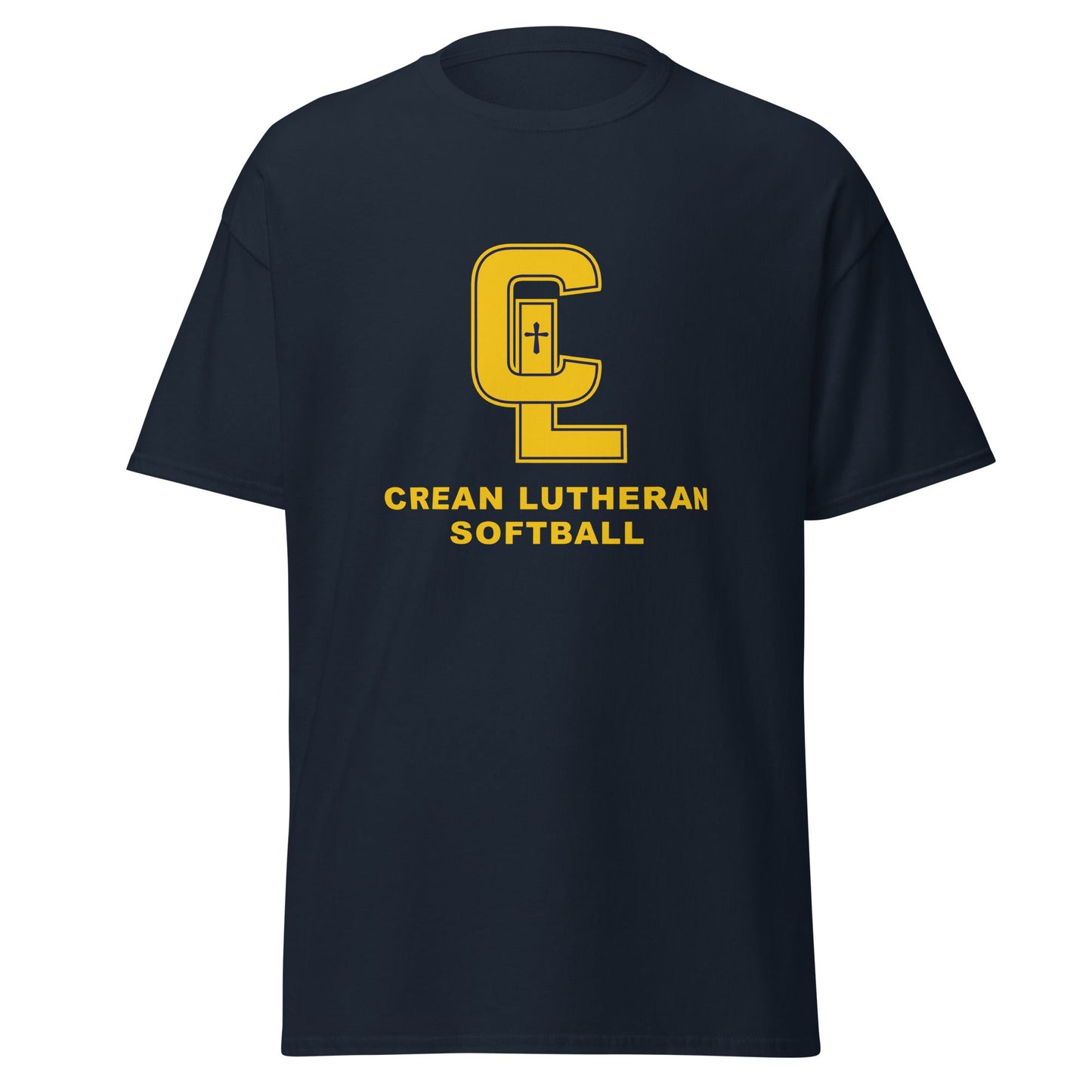 Classic | T-Shirt | Crean Lutheran Softball | Gold CL Softball Logo