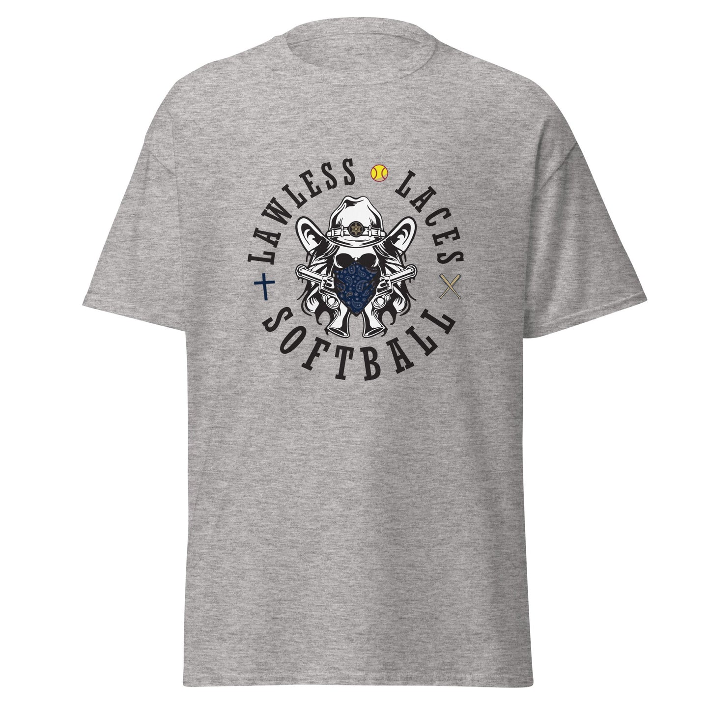 Classic | T-Shirt | Lawless Laces Softball | Bandana Mascot Logo