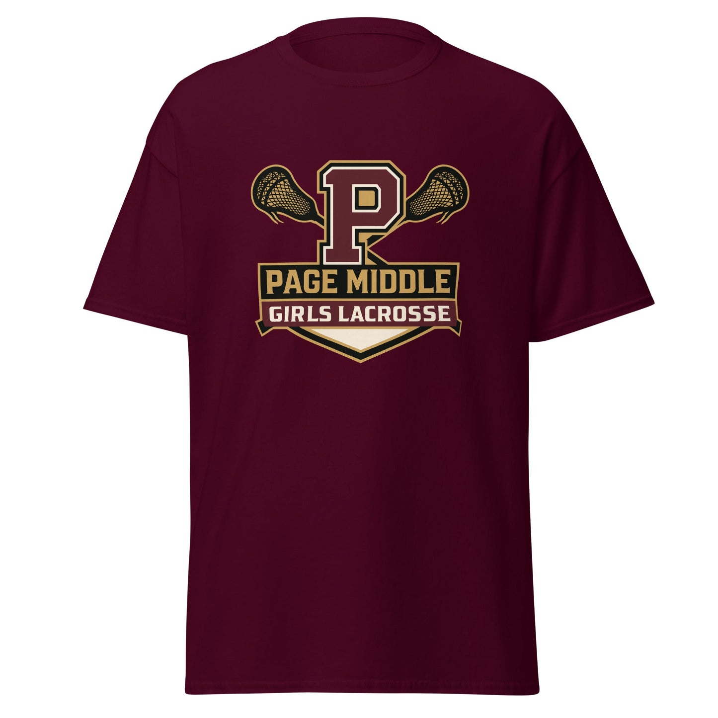 Classic | T-Shirt | Page Middle Girls Lacrosse | Block P Logo