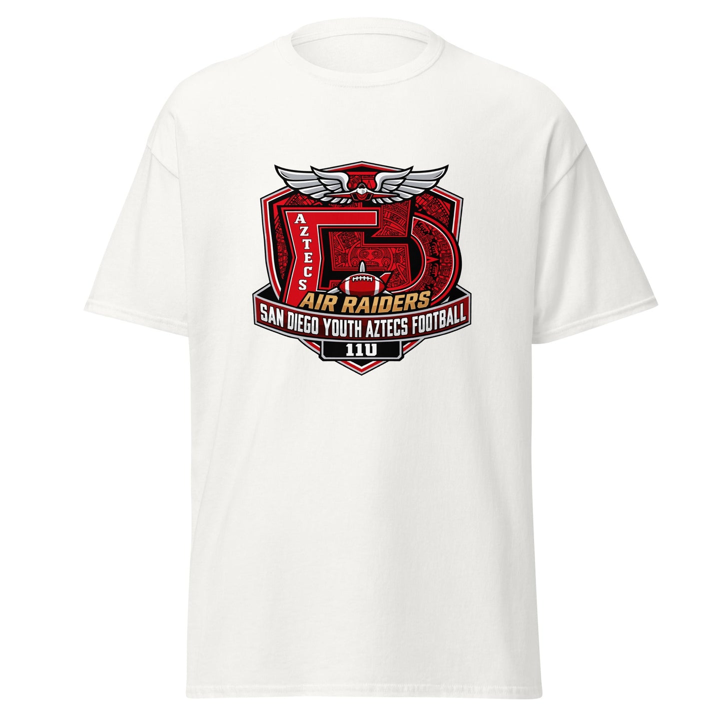 Classic | T-Shirt | San Diego Youth Aztecs Football 11u Air Raiders | Shield Logo