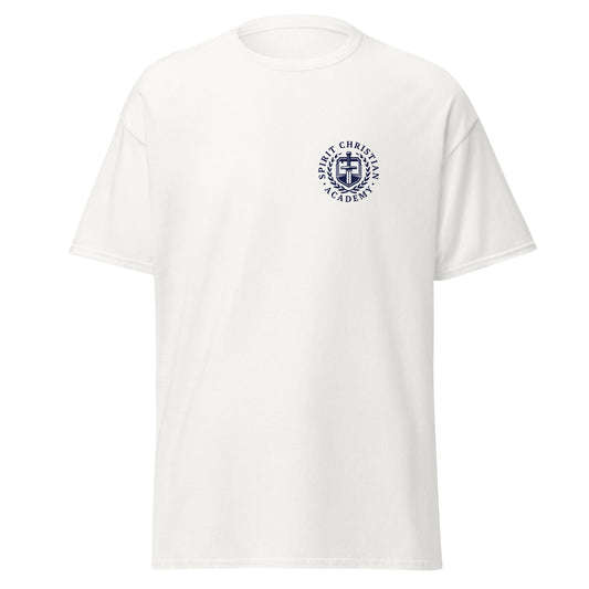 Classic | T-Shirt | Spirit Christian Academy | Navy Script Logo