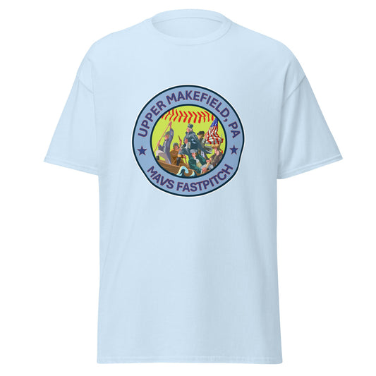 Classic | T-Shirt | Upper Makefield Mavs Fastpitch | Crossing Badge Logo