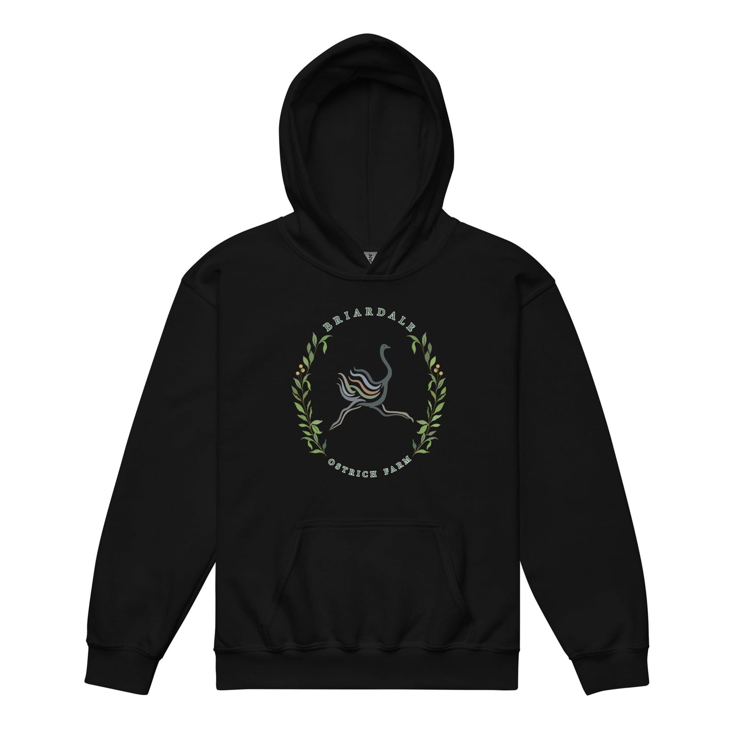 Classic | Youth Hoodie | Briardale Ostrich Farm | Crest Logo