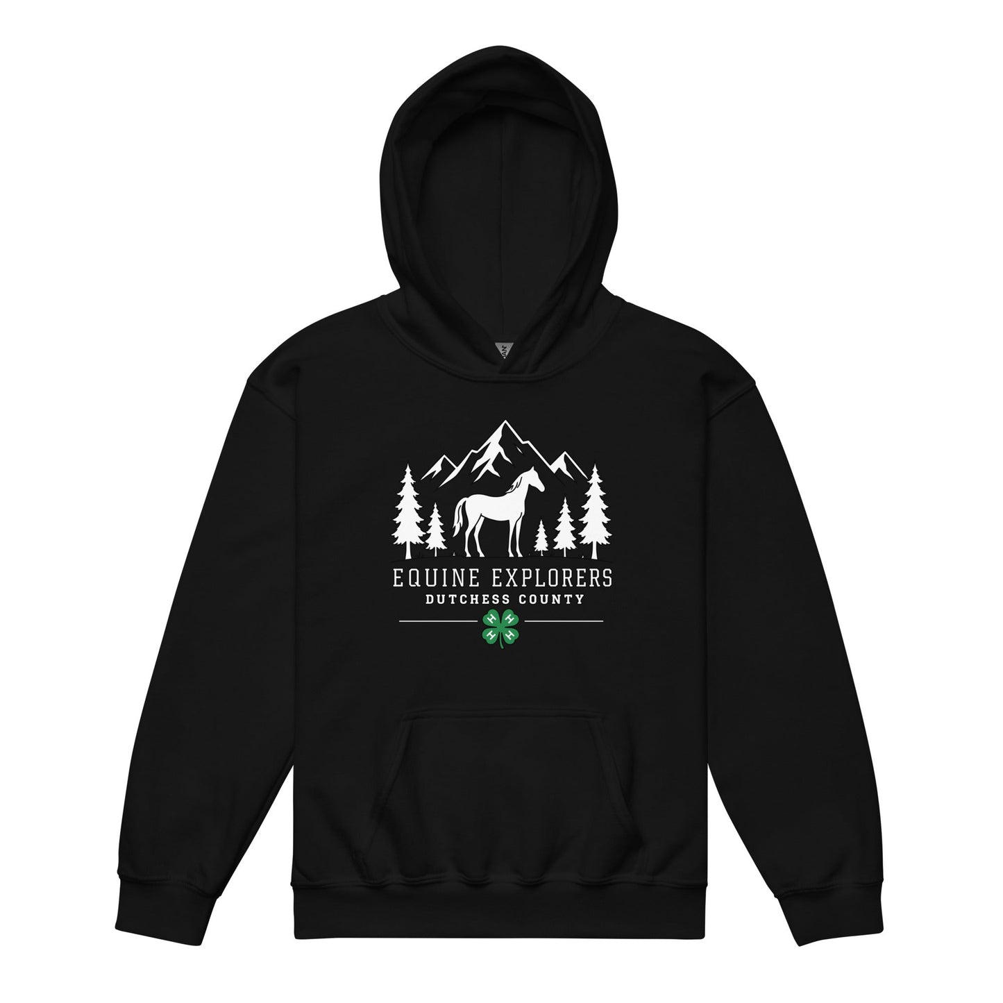 Classic | Youth Hoodie | Equine Explorers | Dutchess Crest Trailblazers Logo
