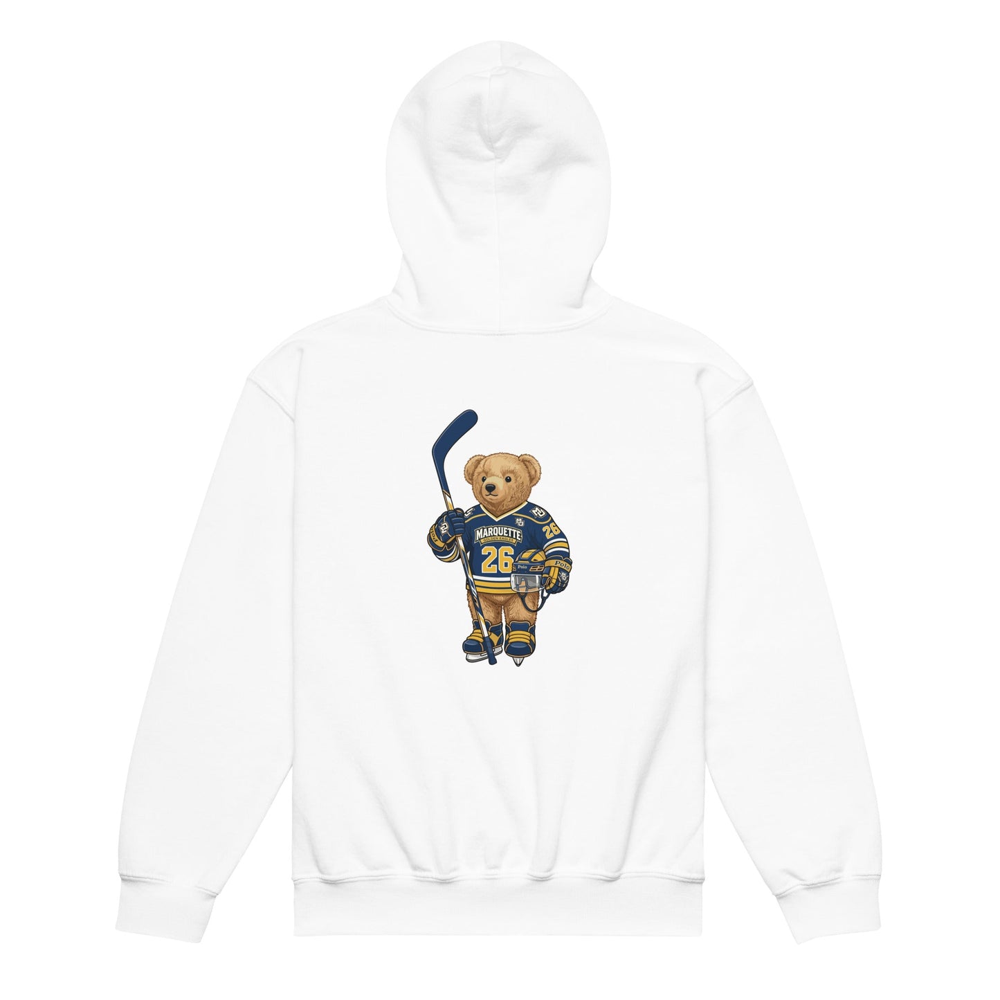 Classic | Youth Hoodie | Marquette University Women's Hockey | MU Mark Backprint Logo