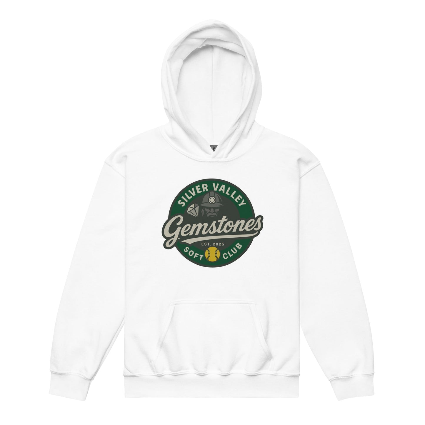 Classic | Youth Hoodie | Silver Valley Gemstones | Badge Logo