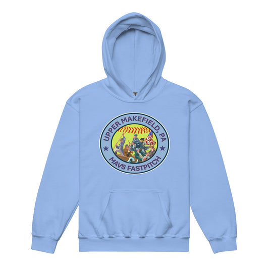Classic | Youth Hoodie | Upper Makefield Mavs Fastpitch | Crossing Badge Logo