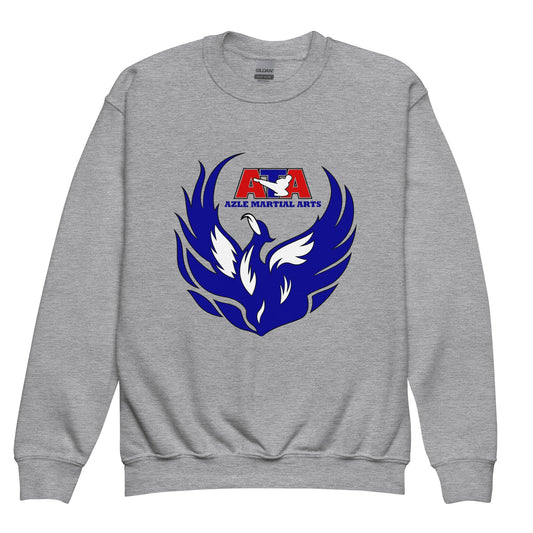 Classic | Youth Sweatshirt | Azle Martial Arts | Blue Fire Crest Logo