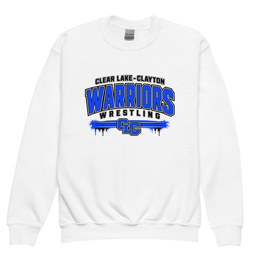Classic | Youth Sweatshirt | Clear Lake - Clayton Wrestling | Warrior Crest Logo