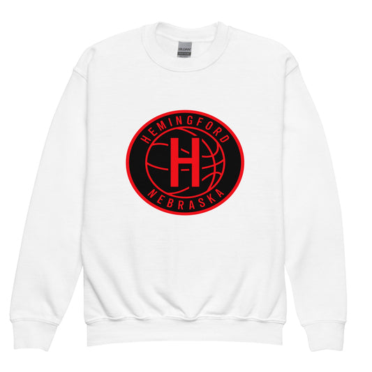 Classic | Youth Sweatshirt | Hemingford Bobcats | Badge Logo