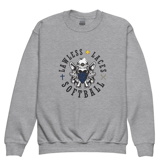 Classic | Youth Sweatshirt | Lawless Laces Softball | Bandana Mascot Logo