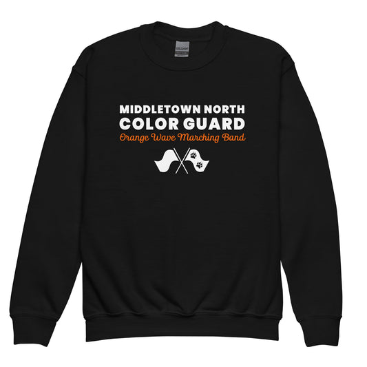 Classic | Youth Sweatshirt | Orange Wave Marching Band | Modern Script Logo