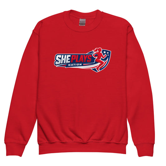 Classic | Youth Sweatshirt | She Plays Nation | Crest Logo