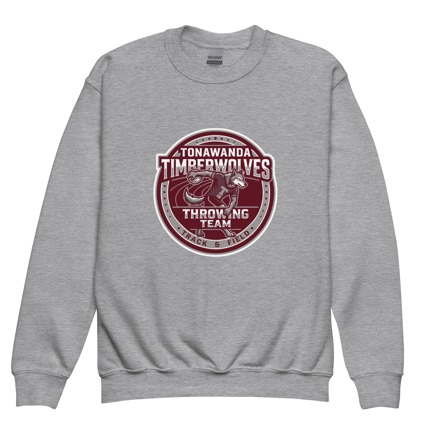 Classic | Youth Sweatshirt | Tonawanda High School Track and Field | Throwing Team Logo