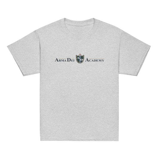 Classic | Youth T Shirt | Arma Dei Academy | Text Shield Logo