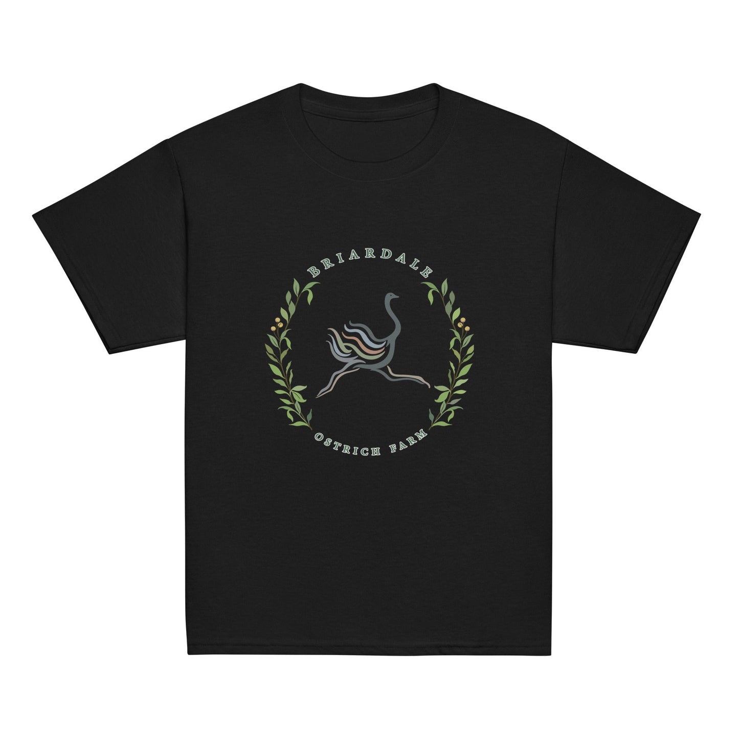 Classic | Youth T Shirt | Briardale Ostrich Farm | Crest Logo