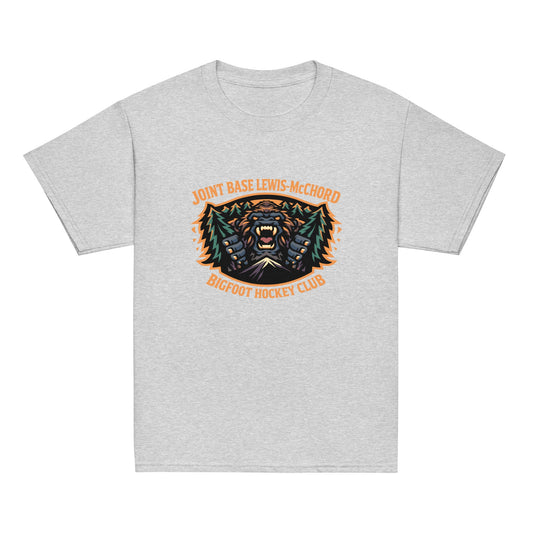 Classic | Youth T Shirt | JBLM Bigfoot Hockey Team | Mascot Logo