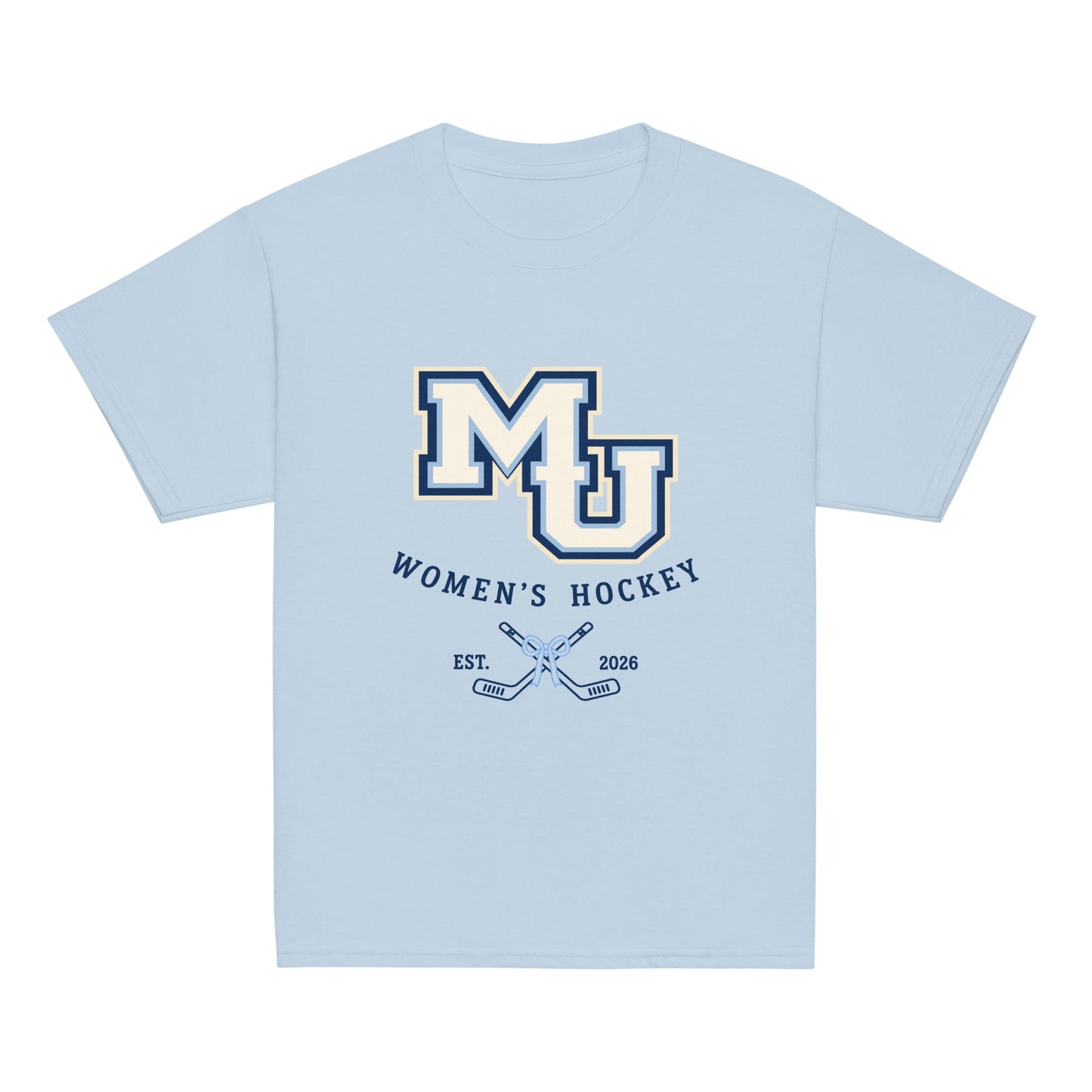 Classic | Youth T Shirt | Marquette University Women's Hockey | Crest Logo