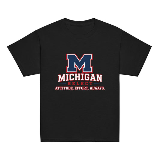 Classic | Youth T Shirt | Michigan Select Baseball | Crest Logo