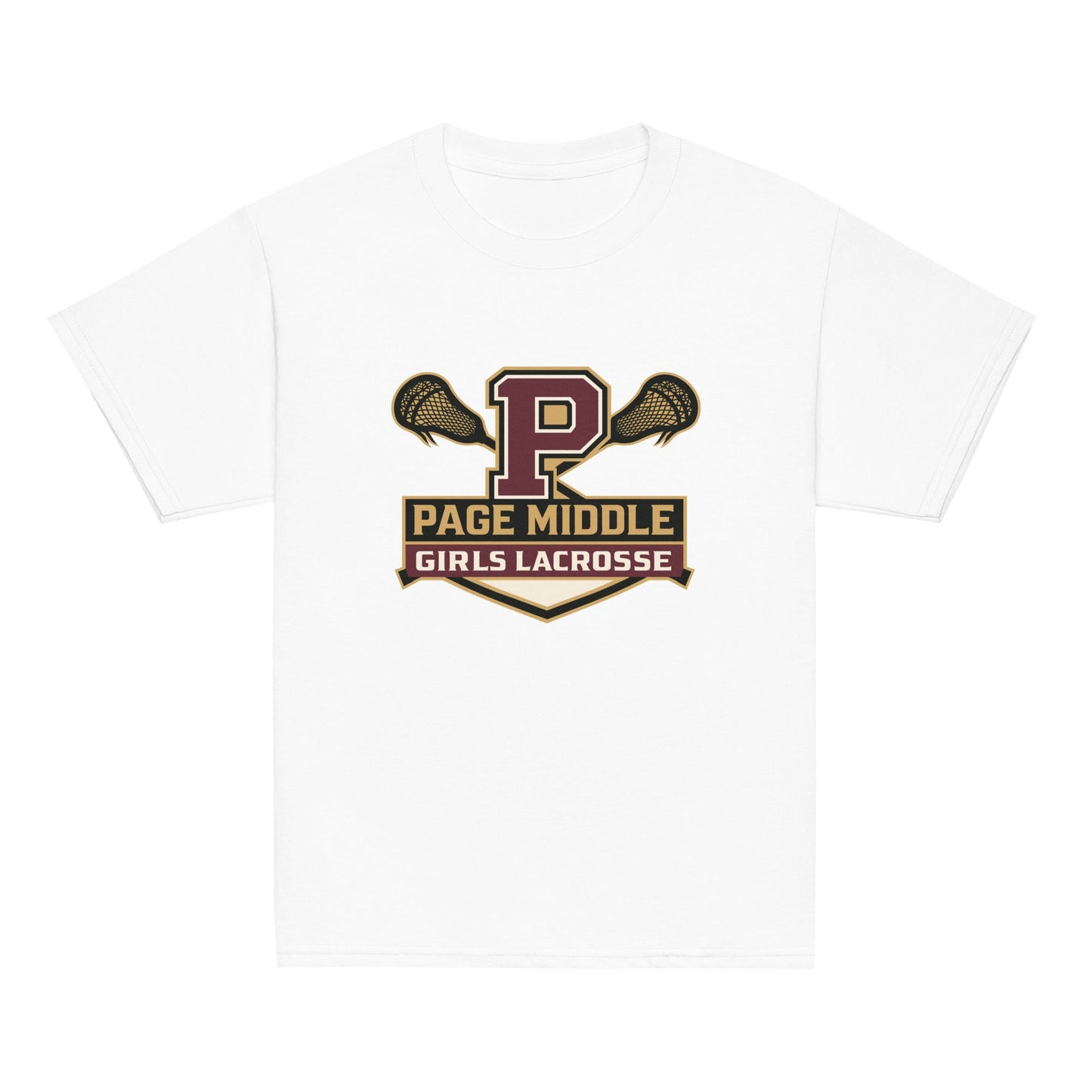 Classic | Youth T Shirt | Page Middle Girls Lacrosse | Block P Logo