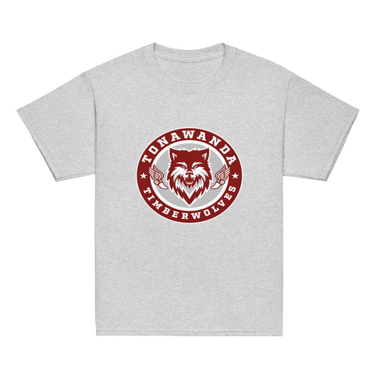 Classic | Youth T Shirt | Tonawanda High School Track and Field | Mascot Badge Logo