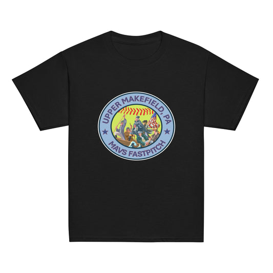 Classic | Youth T Shirt | Upper Makefield Mavs Fastpitch | Crossing Badge Logo