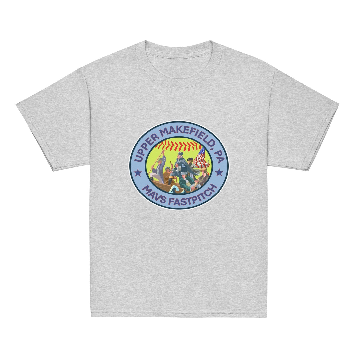 Classic | Youth T Shirt | Upper Makefield Mavs Fastpitch | Crossing Badge Logo