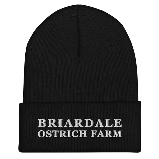Cuffed Beanie | Briardale Ostrich Farm | Script Logo