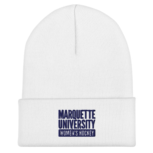 Cuffed Beanie | Marquette University Women's Hockey | Modern Script Logo