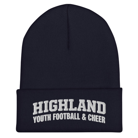 Cuffed Beanie | Highland youth football and cheer | Emblem Logo