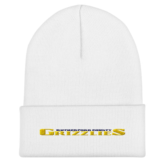 Cuffed Beanie | Rutherford County Grizzlies Football | Script Logo