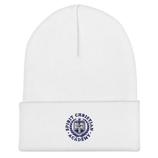 Cuffed Beanie | Spirit Christian Academy | Navy Script Logo