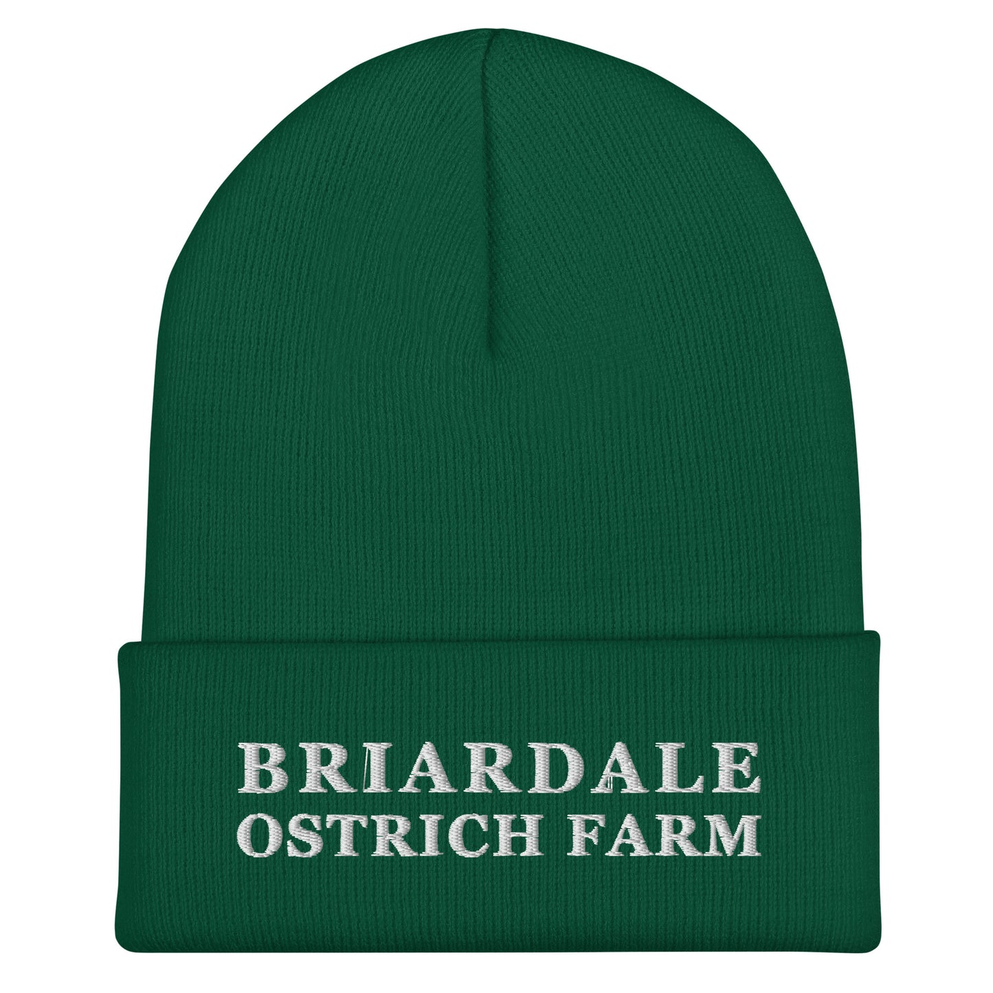 Cuffed Beanie | Briardale Ostrich Farm | Script Logo